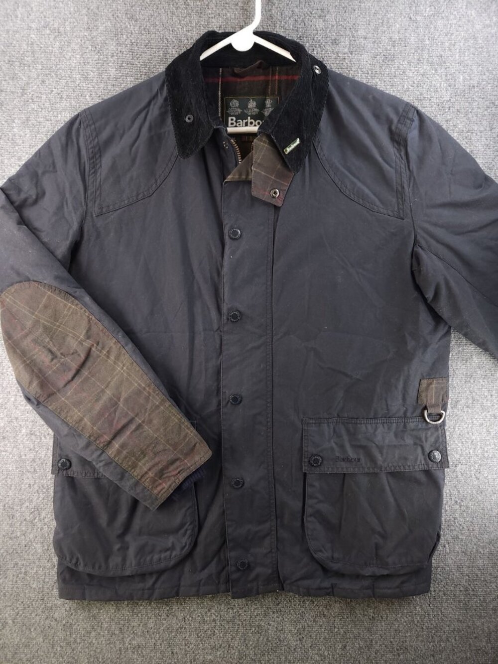 Barbour DIGBY 2XL Blue Classic Tartan Wax Jacket Men Insulated Corduroy Collar